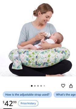 Ultra Wide Nursing Pillow, C-Shape Breastfeeding Pillow with Adjustable Waist Strap