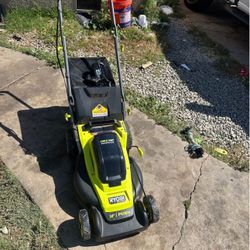 RYOBI ONE+ HP 18V 16-Inch Brushless Cordless Push Lawn Mower with 1 x 4.0 Ah Batteries and (1) Charg