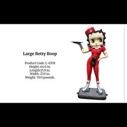 64” LIFE SIZE METAL BETTY BOOP CAR HOP STATUE Roller Skate DISPLAY Statue Figure