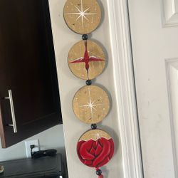 Native American Hand painted Wooden Wind Chime  