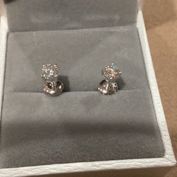 Mossinite Earrings Passes Diamond Tester
