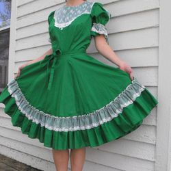 3 Piece Vintage 70'z Full Square Dance Outfit, Brand:  Partners Please- 