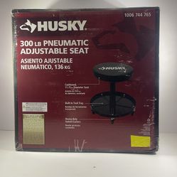 (Husky) Pneumatic Adjustable Creeper Seat with 15 in. Tool Storage Tray