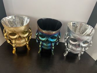 SKULL CANDY DISH BUNDLE OF 3 - OR USE AS DECOR