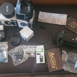 Vivitar Professional Lens and camera parts.