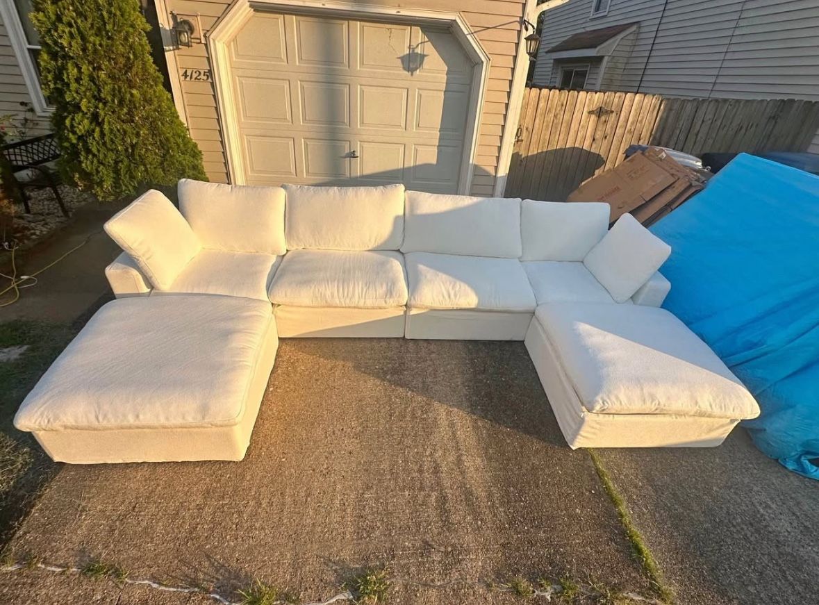 sectional cloud couch sofa set w/ 2 ottoman w/ storage