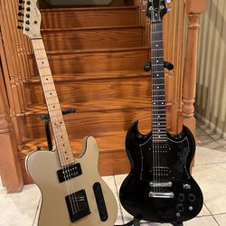 Squier Contemporary Telecaster (Mint) and Epiphone SG G310