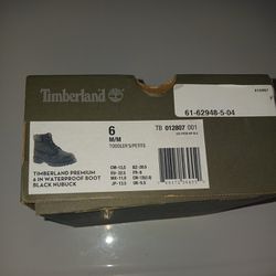 Timberland 6 Inch Boot Black Toddler Size 6 (New)