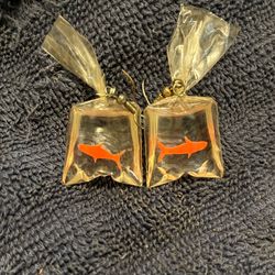 Bags of fish earrings