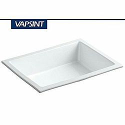 VAPSINT Bathroom Sink, Rectangular Porcelain White Ceramic Under Counter