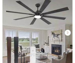 72 in. Indoor/Outdoor Matte Black 3-Colors LED 6-Speeds Ceiling Fan with Dual-Finish Blades and Light and Remote