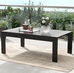 Black Outdoor Aluminum Dining Table