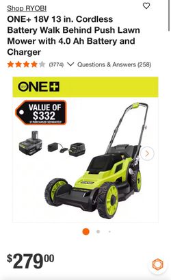 Ryobi 13 inch push mower kit