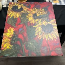 Cuadro Pintado de Flores 