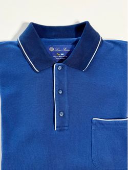 LORO PIANA Men's Royal Blue Cotton Regatta Polo Shirt Size M