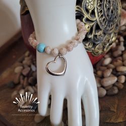 Sterling Silver 925 Bracelet With Puffy Heart Charm.