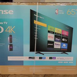 Hisense 65" UHD 4K, LCD Roku Smart TV, R6 Series  Model 65R6E4, NIB