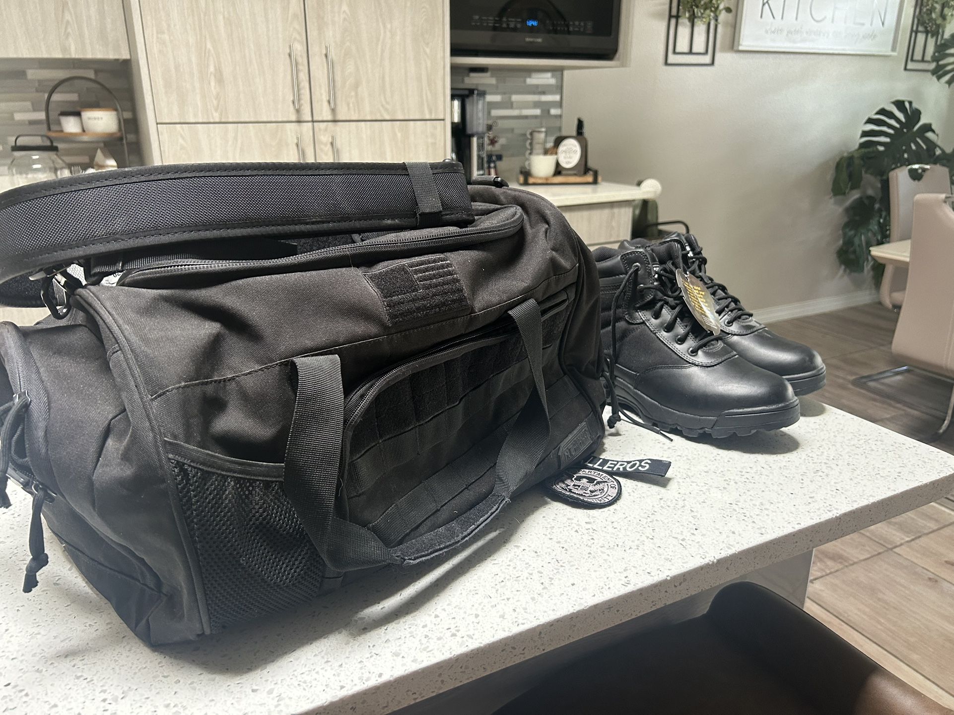 Tactical Boots, Bag & Duty Belt