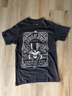 Guns N Roses Shirt Mens Small Gray Paradise City Rock Band Music Skull Bravado