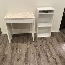 Desk and cabinets white