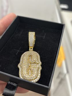 Moissanite C Initial Pendant 