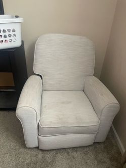 Cream Upholstered Recliner Chair