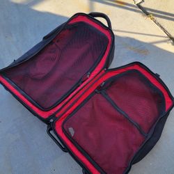 JD Rolling Suitcase Backpack Travel Bag Luggage Black Red Color Duffel Bag Wheels