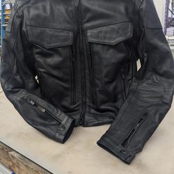Biker Leather Jacket... Medium 
