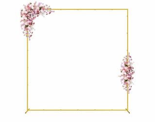 Wokceer Square Wedding Arch Backdrop Stand Gold Metal Arch 7.2FT x 7.2FT Square Arch Balloon Arch Frame for Wedding Ceremony Birthday Party Baby Showe
