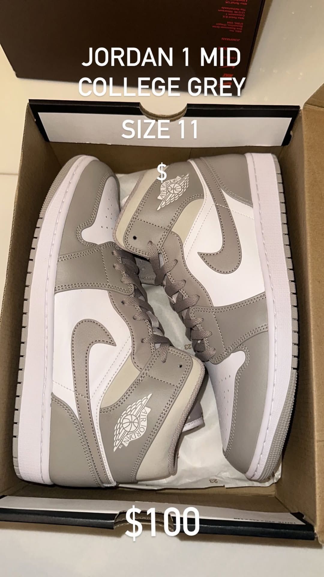 Jordan 1 Mid College Grey
