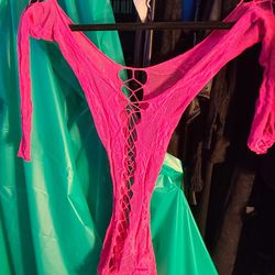 BN, Hot Pink Fishnet Lingerie Dress