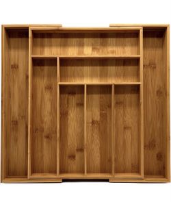 2 Large Expandable Bamboo Drawer And Closet organizers 