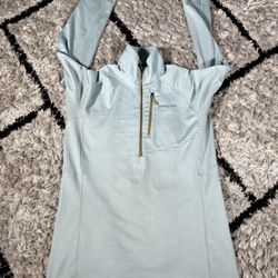 Patagonia Regular RI Waffle Fleece Pullover 1/4 Zip Jacket Light Blue Size L