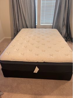 Mattress and Box Spring Set, Pillows, Sheets
