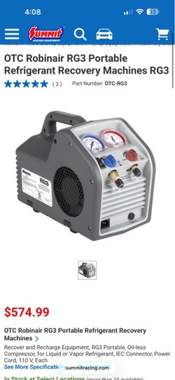 Robinair RG3 Portable Refrigerant Recovery Machines RG3