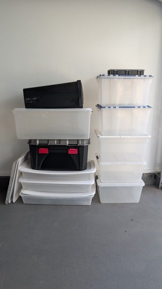 Plastic Storage Bins Moving Boxes Tool box Garbage Bin Container, priced each, Deal To Buy All