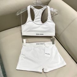 Miu Miu Womens White Bikini Set Size S