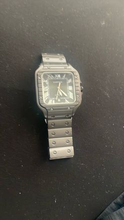 Cartier Santos Watch Black Steel Bracelet