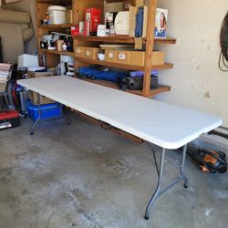 Outdoor Table (L95xD30xH29) for $40 Firm (Walnut 91789)