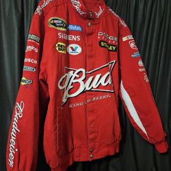 Chase Authentics Jacket Kasey Kahne NASCAR Budweiser Red Snaps 