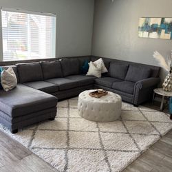 Designer Gray L Sectional sofa 