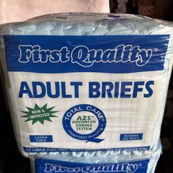 4 Packs Of First Quality Total Care Adult Briefs. 