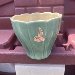 RARE Red Wing Art Pottery Small Fluted Plant Pot