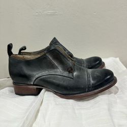 Black Leather Low Ankle Boots