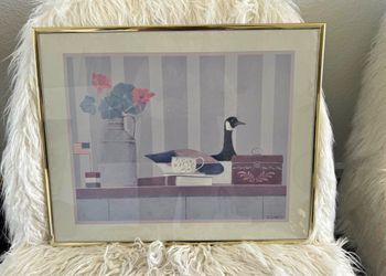 vintage framed folk art print by R. Davey Goose