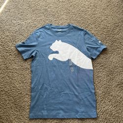 Puma T Shirt Men's Size S Blue Big Logo Short Sleeve (Brand new)