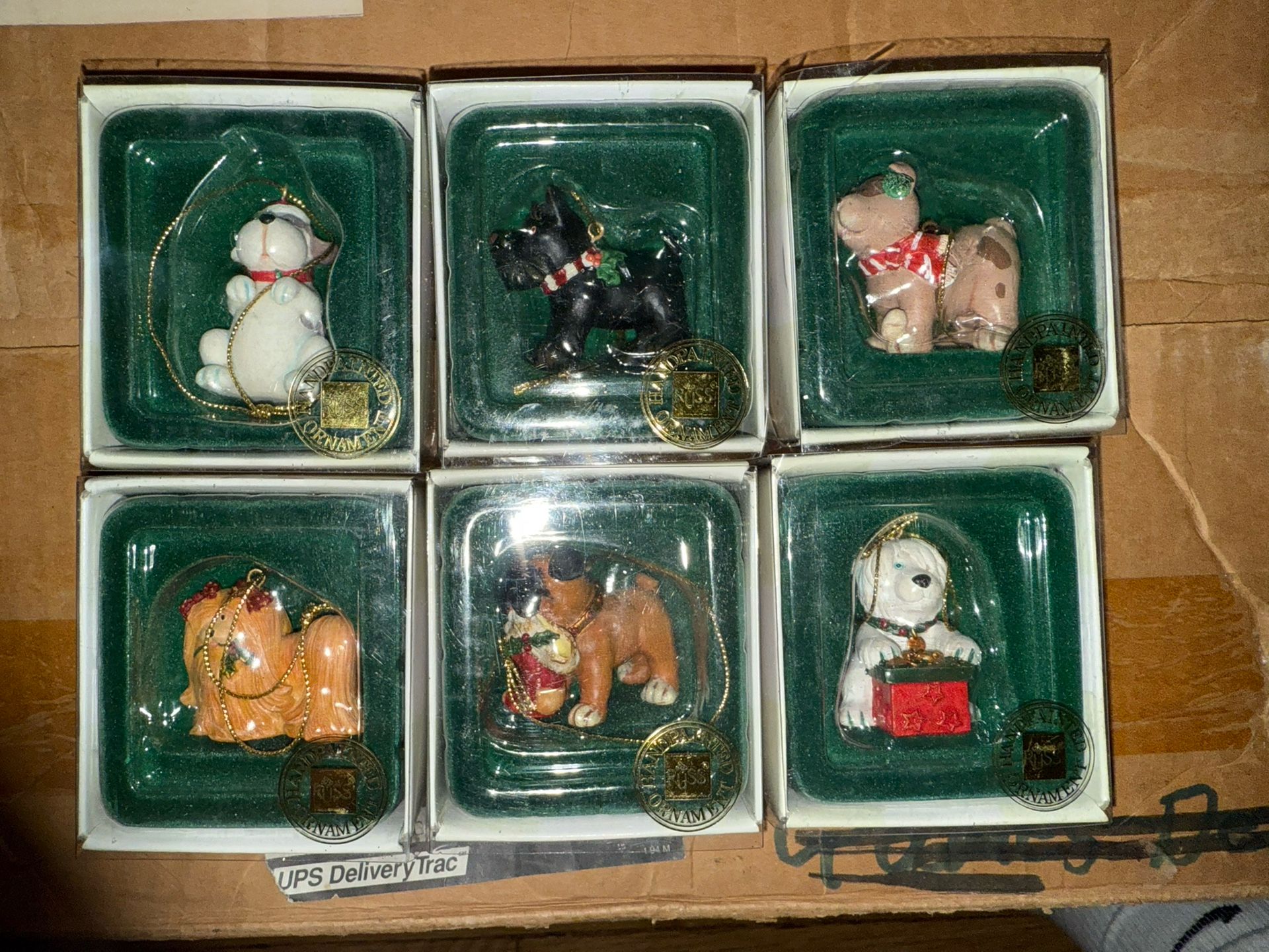 Russ Hand Painted Dog Ornament Lot