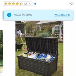 Keter 120-Gallon Brown Plastic Deck Box new in box  we locate in Hesperia 