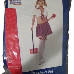 Sexy Teacher's Adult Woman's Halloween Costume. Size Large. *Tie Top *Skirt  *Leggings.