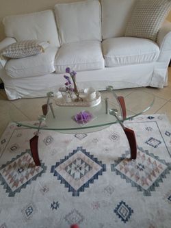 Glass two tier coffee table  and side tables